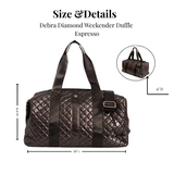 Diamond Quilted Weekender Duffle Bag – Espresso