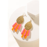 Protection's Radiance Hammered Gold Teardrop Fringe Earrings
