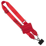 Clip & Go Phone or Bag Crossbody Strap with Pouch Solid Red