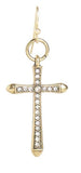 Dangle Cross with Stones Earrings - Gold