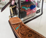 Hand Tooled Leather Wristlet Keychain Key Fob Chunky