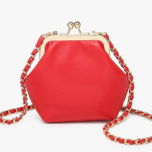 Cleo Coin Pouch Crossbody Clutch Red