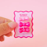 Kitsch Pink Bow Ring Set – Stackable Resin Rings