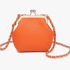 Cleo Coin Pouch Crossbody Clutch Orange