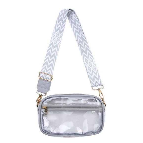 Game Day Clear Crossbody Bag Silver