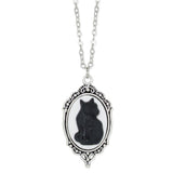 Purrfection Cat Cameo Silver Necklace