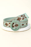 Round Woven Buckle Boho Belt Mint