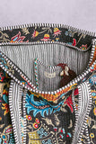 Quilted Tote Bag – Black Multi Striped Binding