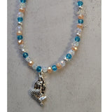 Mermaid Charm Beach Glass Beaded Anklet