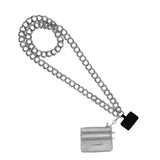 Clip & Go Double Link Chain Phone Strap with Pouch | Silver | CG-2056SL
