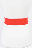 Satin Big Flower Elastic Belt – Red