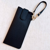 Simply Button Up Glass Case Bag Charm Black