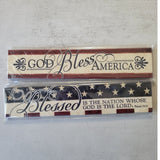 Pair of Patriotic Magnets God Bless Red White and Blue