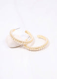 Woodard Pearl Hoop Earrings – Gold