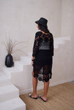 High-Low Crochet Cover-Up – Black