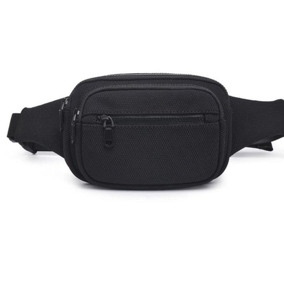 Hip Hugger Neoprene Mesh Belt Bag Black