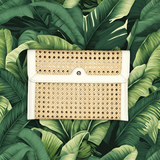 French Quarter Clutch | White Vegan Leather & Cane
