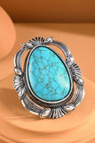 Western Oval Turquoise Cuff Ring | Statement Ring | One Size