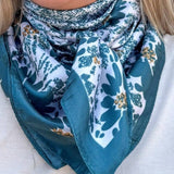 Western Stars Floral Western Southwestern Wild Rag Scarf Accent