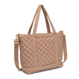 Lanya Quilted Nylon Travel Tote in Natural