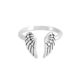 Artisan Sterling Silver Adjustable Angel Wing Ring