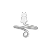 Artisan Sterling Silver Adjustable Cat Wrap Ring
