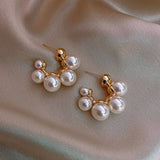 Pearl Elegant C Shape Hoop Earrings