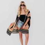 In The City Of Paradise Kimono Black Orange