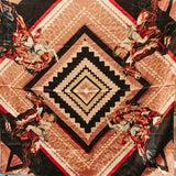 Brown Square Cowboy Printed Western Southwestern Wild Rag Scarf Accent