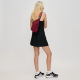 Bristol Puffy Quilted Nylon Sling Backpack Burgundy