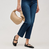 Lizbeth Woven Knot Handle Clutch | Natural Vegan Leather
