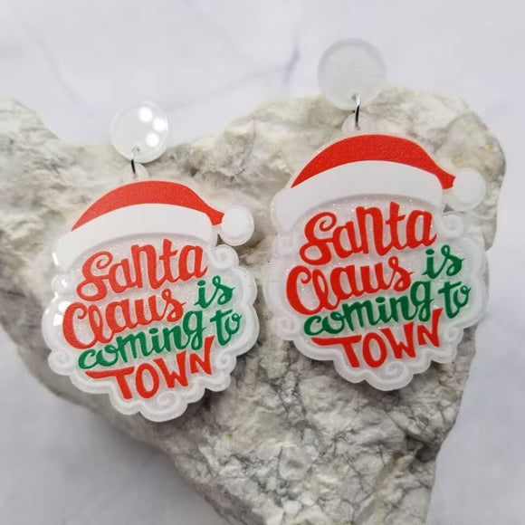 Santa Claus is Coming to Town Dangle Earrings