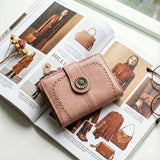 Lena Vegan Leather Laser-Cut Wallet | Blush