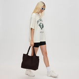 Sky's The Limit Medium Woven Neoprene Tote Chocolate Brown