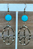 Chandler Turquoise Peace Sign Drop Earring | Bronze | Dylan Designs