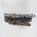 3-Piece Animal Print Belt Set – Black, Zebra & Leopard