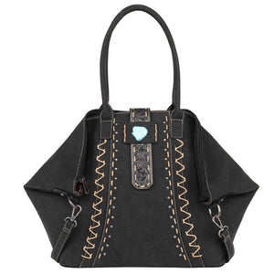 Montana West Tooled Tote Black