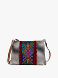 Felicity Aztec Embroidered Crossbody Bag | Black