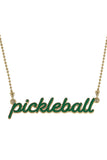 Ellie Green Pickleball Enamel Script Necklace