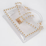 Studded Clear Crossbody Bag – Silver Metal Hardware