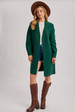 Open Front Knit Layering Sweater Cardigan Hunter Green
