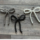 Beaded Bow Purse Charm Black