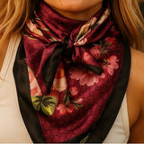 Cherry Blossom Printed Western Southwestern Wild Rag Scarf Accent