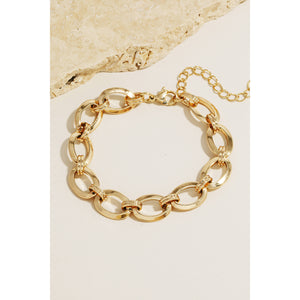 Oval Chain Link Bracelet Gold