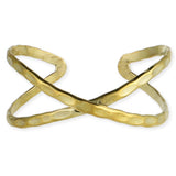 Gold Hammered Crisscross Cuff Bracelet