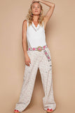 Pink Floral Print Buckle Belt