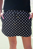 After Dark Polka Dot Skort | Black | Sizes S–3XL