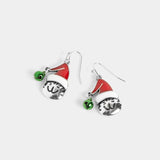 Santa Hat Cat Earrings Christmas