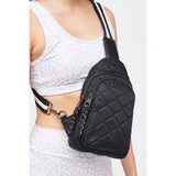 Ace Quilted Nylon Sling Backpack Black