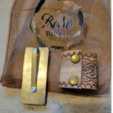 Western Southwestern Hat Hugger Wild Rag Scarf Slide Rectangle 4 Stone Concho